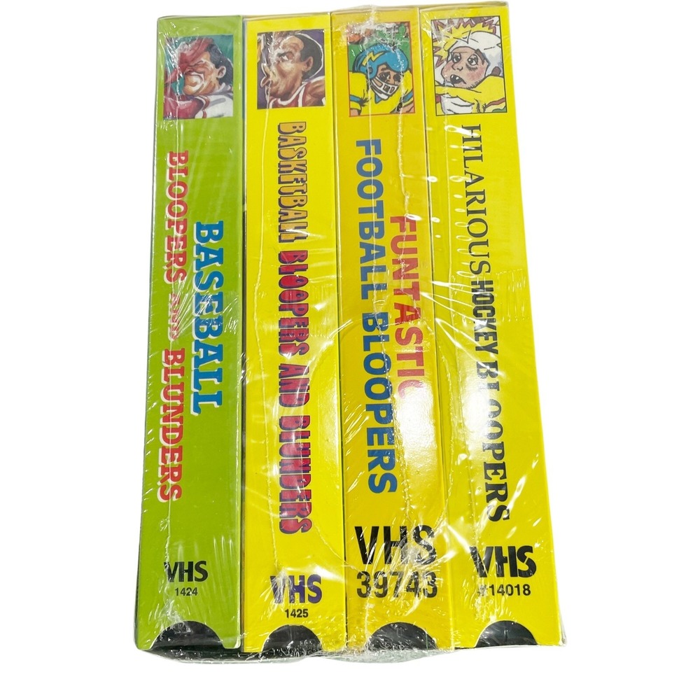 VHS Lot of 4 Box Set‎ Sports Bloopers and Blunders Funny Moments From Sports NEW